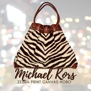 Micheal Kors Zebra Canvas Ring Hobo